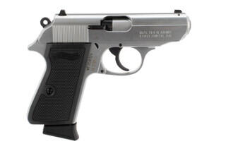 Walther PPK/S 22lr pistol features a nickel finish